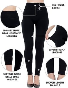 Prix d'usine vêtements pour femmes sous-vêtements taille haute <span class=keywords><strong>thermique</strong></span> pleine longueur doublé polaire hiver chaud Legging pour les femmes - Product Image 4