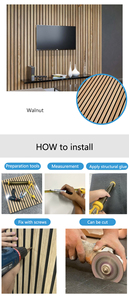 Eco rovere MDF 600 parete di legno * 600mm rivestimento a lamelle <span class=keywords><strong>pannelli</strong></span> acustici fonoassorbente autoadesivo <span class=keywords><strong>per</strong></span> parete e decorazione del soffitto - Product Image 6