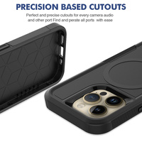 Casing pengisi daya nirkabel, sarung HP baja tahan guncangan, kompatibel untuk Apple 14 Pro