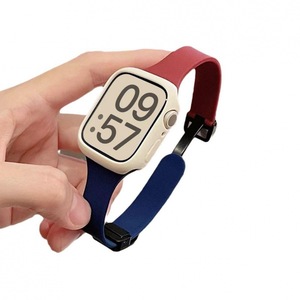 Coque en silicone à blocs de couleurs + <span class=keywords><strong>bracelet</strong></span> pour <span class=keywords><strong>Apple</strong></span> <span class=keywords><strong>Watch</strong></span> 10 Band 44mm 40mm 45mm 41 49mm 42 38 <span class=keywords><strong>Bracelet</strong></span> pour IWatch <span class=keywords><strong>Ultra</strong></span> Series 8 SE - Product Image 1
