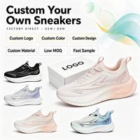Chaussures de marche décontractées pour hommes et femmes, avec logo personnalisé acceptable, tige en jacquard, semelle confortable, rehaussantes et offrant un soutien, OEM ODM
