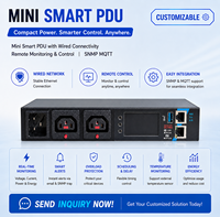 YESEEDER Smart Rack Mini PDU Pequeño de 2C13 Vías, 16A 230V, Uso Industrial, 2RJ45, 485, USB, IP Independiente, SNMP, MODBUS, MQTT, SMTP, PING