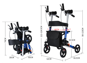 Foldable elderly <b>walker</b> with shopping basket manual push <b>walker</b> lightweight mobility aid with <b>seat</b> - Product Image 5