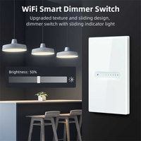 Tuya Wifi gradateur intelligent 1 2 gangs US Standard WIFI interrupteur de commande sans fil Wifi gradateur écran tactile en verre trempé