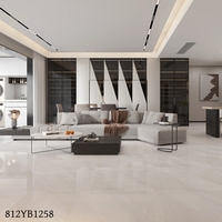 Carrelage de sol en porcelaine brillant mcm Yashi Blanc 12 mm d'épaisseur 800x800 mm, texture marbre blanc Jazz, antidérapant, pour salle de bain, maison, hôtel