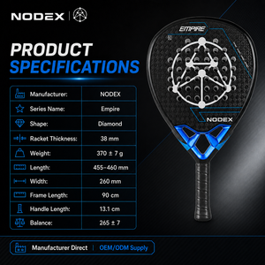 Raqueta de Pádel de Carbono 12K con Diseño Personalizado en Forma de Diamante, Venta al Por Mayor NODEX 2026, Fabricante OEM - Product Image 2