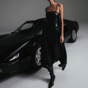 เดรสลูกไม้คอร์เซ็ท PU คุณภาพสูงสำหรับผู้หญิง แบบสั่งตัดได้  ความยาวปานกลาง  รูดซิปด้านหลัง  ไม่มีแขน  กระชับเอว  สำหรับผู้หญิง - Product Image 1