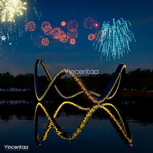 Vincentaa chiếu sáng hiện đại thép không gỉ điêu khắc công viên Vuông tùy chỉnh Trừu Tượng điêu khắc nhà sản xuất - Product Image 5