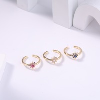 Bijoux de plage d'été Anneaux d'orteil en cuivre plaqué or 18 carats Anneau de pied en zircon Diamant Anneaux d'orteil étoile à huit branches pour femmes filles