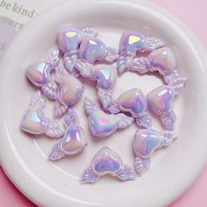 Cuentas luminosas pintadas Alas de Ángel Corazón Diy Cuentas decorativas hechas a mano Material Acrílico Cuentas sueltas - Product Image 5