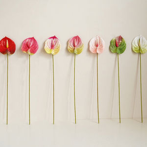 للبيع بالجملة زهرة أنثوريوم التي تعمل باللمس الحقيقي بو زهرة اصطناعية أنثوريوم 61 أنثوريوم واحد أحمر وردي لـ 68 - Product Image 6