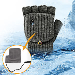 Guantes cálidos lavables con USB para uso doméstico, guantes calentadores de manos para ordenador portátil con ajuste de temperatura, guantes calentados de media mano completa // - Product Image 4