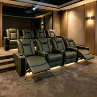 Fauteuil de cinéma VIP de luxe, 3 places, en cuir véritable, canapés de cinéma maison, sièges de cinéma, canapé de cinéma