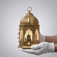 Dernière collection Ramadan 2027, décoration de maison, lanterne à bougie en fer antique marocaine faite à la main, verre et métal, design mosquée, artisanat A.K.