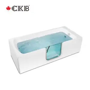 CKB OEM ODM Lay Down porta a battente verso l'interno Freestanding ammollo bagno bianco acrilico Walk In vasca da bagno