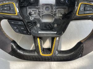 Volant <span class=keywords><strong>sport</strong></span> à 3 branches en fibre de carbone véritable et cuir Nappa, personnalisé pour Focus <span class=keywords><strong>Fiesta</strong></span> Mk7 ST Mk8 Mk4 <span class=keywords><strong>Mk3</strong></span> Mk2 - Product Image 2