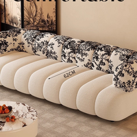 Ensemble de canapés sectionnels de style crème inspiré de la texture de la nuage noire en guimauve JJY-051 pour petit appartement, hôtel, villa, avec tissu
