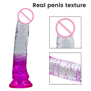 Dildo en gelée à <span class=keywords><strong>ventouse</strong></span> longue et large, à dégradé de couleurs, bon marché, manuel - Product Image 5