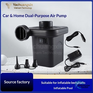 Portable Electric Air Pump Black Plastic With Hose And Plug For Outdoor Camping All Seasons Use - Product Image 3