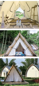 Carpa de Lujo Tipo Cabaña Triangular, 900D Oxford, Impermeable, UV50+, Resistente al Viento, Espaciosa, para Glamping Familiar - Product Image 4