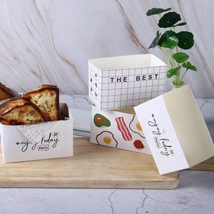 Boîte d'emballage carrée en papier kraft jetable, écologique, recyclable, imperméable, avec logo personnalisé, pour pâtisserie, desserts, sushis, aliments pour animaux de compagnie - Product Image 4