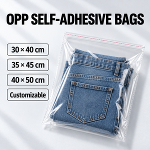 Sacs auto-adhésifs OPP, sacs non tissés, sacs en plastique refermables pour vêtements, sacs d'emballage pour chapeaux, sacs à fermeture hermétique, vêtements - Product Image 1
