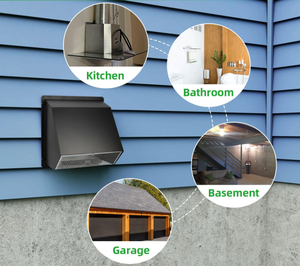 Grille d'aération murale moderne à capuchon <span class=keywords><strong>de</strong></span> 6 pouces, amortisseur d'air, couvercle d'évacuation pour ventilation extérieure, <span class=keywords><strong>cuisine</strong></span>, four - Product Image 6