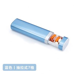 กล่องใส่ยาโลหะแบบพกพา 7 วัน ปลอดสาร BPA รุ่น A-172 กล่องจัดระเบียบยาประจำสัปดาห์สำหรับเดินทาง กล่องเก็บอาหารเสริมแบบพกพา - Product Image 1