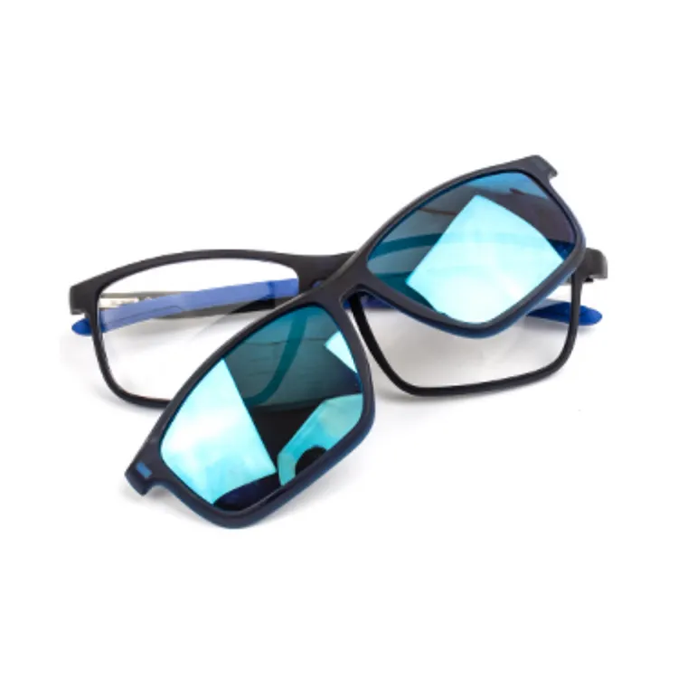 Free Sample Shenzhen Factory Eyewear Tr90 Magnetic Polarized Sunglasses Interchangeable Magnetic Clip on Sports Eyewear