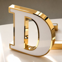 Letras LED con Acabado de Acero Inoxidable, Resistentes a la Intemperie IP68, Personalizadas en 3D, Letreros Personalizados para Negocios EZD