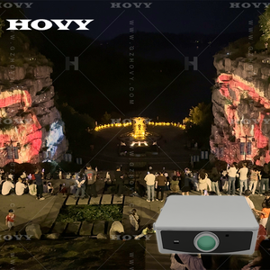 Màn hình chiếu video kỹ thuật số ngoài trời HOVY, chiếu lên mặt tiền nhà, độ sáng 40000-12000 lumens, máy chiếu laser LCD 3D cho nhà thờ, tòa nhà - Product Image 5