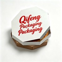 Boîte à pizza octogonale en gros, personnalisable avec logo, jetable, en carton ondulé, pour livraison à emporter