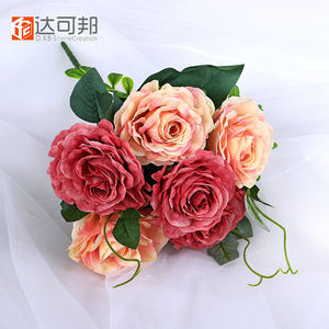 Plantas Artificiales, Ramo de Flores de <span class=keywords><strong>Rosa</strong></span> María de 6 Cabezas, Ramas de Flores Artificiales, Decoración de Bodas - Product Image 4