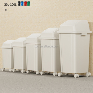 60 Litre Plastic Trash Cans Large Kitchen Waste <strong>Bin</strong> <strong>with</strong> Swing Top <strong>Lid</strong> for Kitchen Use Rubbish <strong>Bin</strong> - Product Image 2
