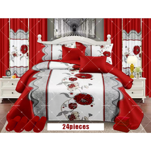 Draps de lit En bông điền Quilt <span class=keywords><strong>bedding</strong></span> <span class=keywords><strong>Set</strong></span> với rèm cửa <span class=keywords><strong>24</strong></span> cái - Product Image 3