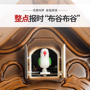 European Retro Deer Head Wall <b>Clock</b> <b>Battery</b> Powered Living Room Decorative Cuckoo <b>Clock</b> Hourly Chime Single Face - Product Image 5