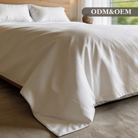 Parure de lit en coton blanc doux pour hôtel et complexe hôtelier – Housse de couette, drap-housse et taies d'oreiller en gros