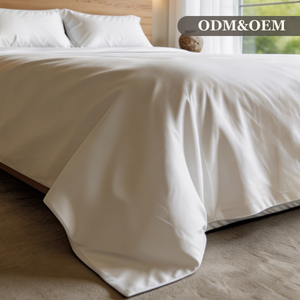 Parure de lit <span class=keywords><strong>en</strong></span> coton blanc doux pour hôtel et complexe hôtelier – Housse de couette, drap-housse et taies d'oreiller <span class=keywords><strong>en</strong></span> gros - Product Image 1