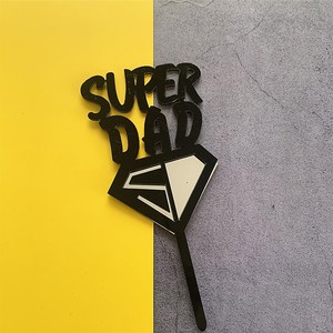 ท็อปเปอร์เค้กอะคริลิค รูปน้ำผึ้งและหวานๆ สุขสันต์วันเกิด พ่อ รักคุณ พ่อ ซุปเปอร์แด๊ด ของตกแต่งเค้กสำหรับวันพ่อและวันเกิด - Product Image 3