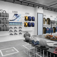 Support d'affichage personnalisé pour magasin de sport commercial, étagère murale en métal pour l'affichage des baskets, à vendre