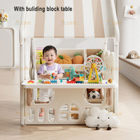 Parque de Diversiones Familiar, Corralito de Plástico Exclusivo para Bebés, Mesa de Bloques de Construcción, Área de Juegos Interior para Niños, Venta al por Mayor AZAN