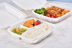 Bagasse phân hủy sinh học vỏ sò hộp Nguồn cung cấp bên trắng chưa tẩy trắng 100% thiên nhiên bao bì hộp hai Khung ba khung hình vỏ sò - Product Image 6