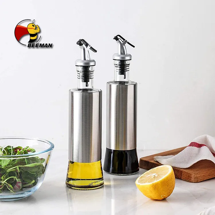 Beeman Dapur Pembuat Bumbu Masak Stainless Steel Botol Dispenser Minyak Rempah Pot