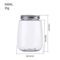 Bouteille en forme de U de 360/500ml bouteilles en plastique de boisson pour animaux de compagnie lait/jus/thé/boisson bouteille en plastique avec couvercle en aluminium