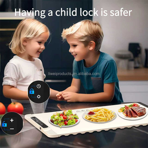 Vassoio Riscaldante <span class=keywords><strong>in</strong></span> <span class=keywords><strong>Silicone</strong></span> per Alimenti, Elettrico con Temperatura Regolabile, Tappetino Riscaldante Pieghevole per Buffet, Feste e Tavola da Cucina - Product Image 3