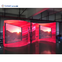Écran LED flexible d'intérieur Canbest P0.9 P1.2 P1.5 P1.8 P2 P3 P4, mur vidéo LED incurvé souple pour exposition, musée