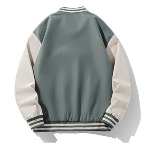 เสื้อแจ็คเก็ตผู้ชายสำหรับฤดูใบไม้ผลิและฤดูใบไม้ร่วง เสื้อแจ็คเก็ตเบสบอลแฟชั่นลำลอง คอปกเบสบอล ทันสมัย สามารถปรับแต่งโลโก้ได้ - Product Image 4