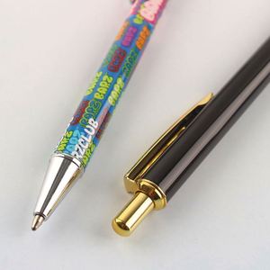 Stylo en métal avec logo sportif personnalisé CMYK, largeur d'écriture de 1,0 mm et impression couleur intégrale - Product Image 2