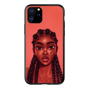 Funda de teléfono móvil suave a prueba de golpes con estampado de lujo para chicas negras de dibujos animados para <span class=keywords><strong>iPhone</strong></span> 12 Pro Max Compatible 15pro - Product Image 6