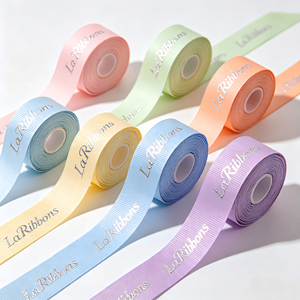 High Density Polyester Grosgrain <b>Ribbon</b> With Custom Brand Print For Gift Box Decoration - Product Image 2